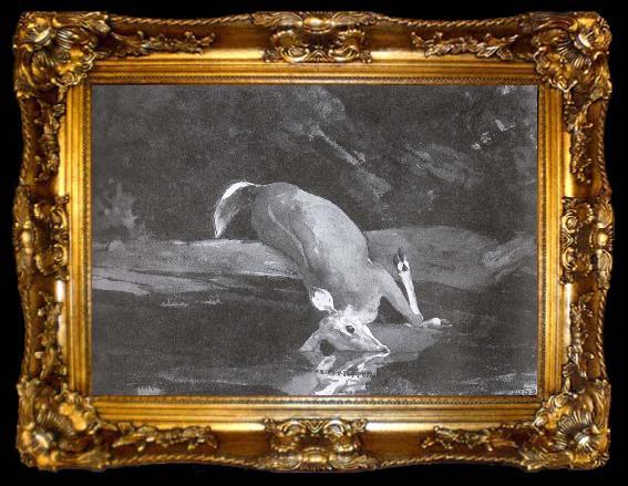 framed  Winslow Homer The deer stumble, ta009-2